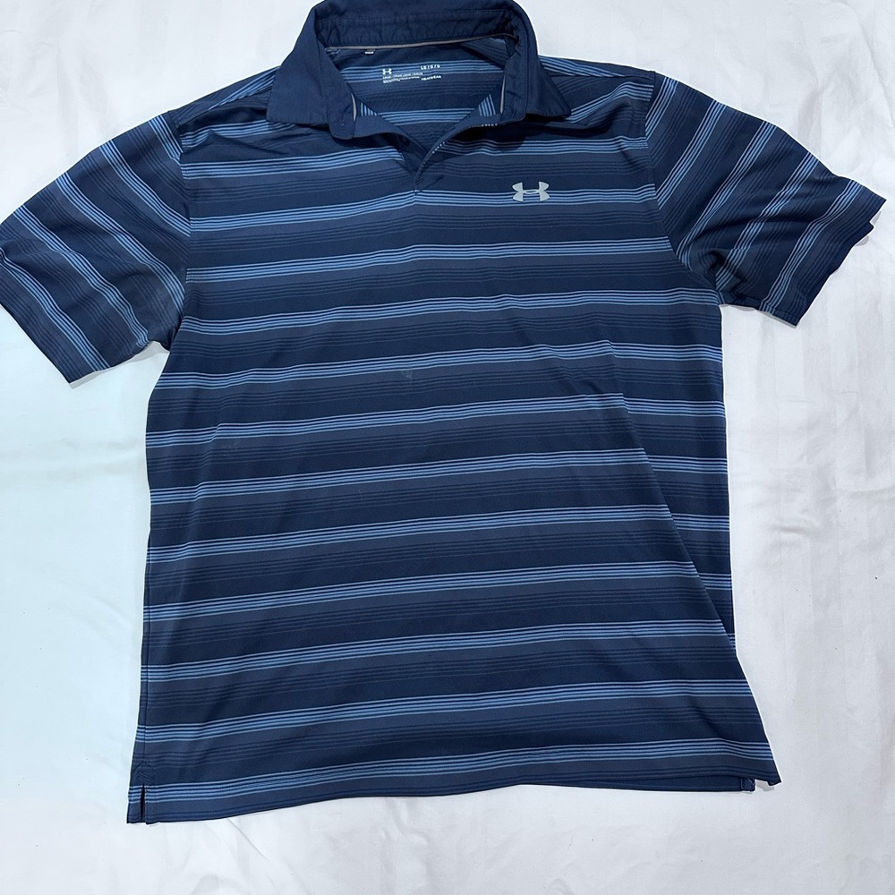 Under Armour Men's Blue Striped Polo